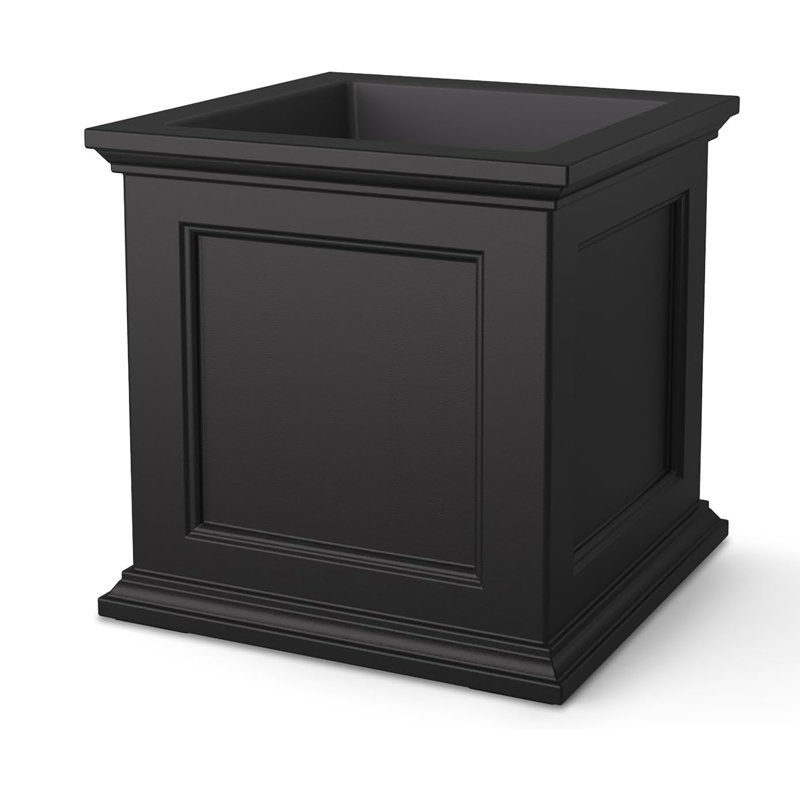 20 Inch Self-Watering Square Planter, Weather Resistant for Patio, Porch & Entryway Blooms, Black
