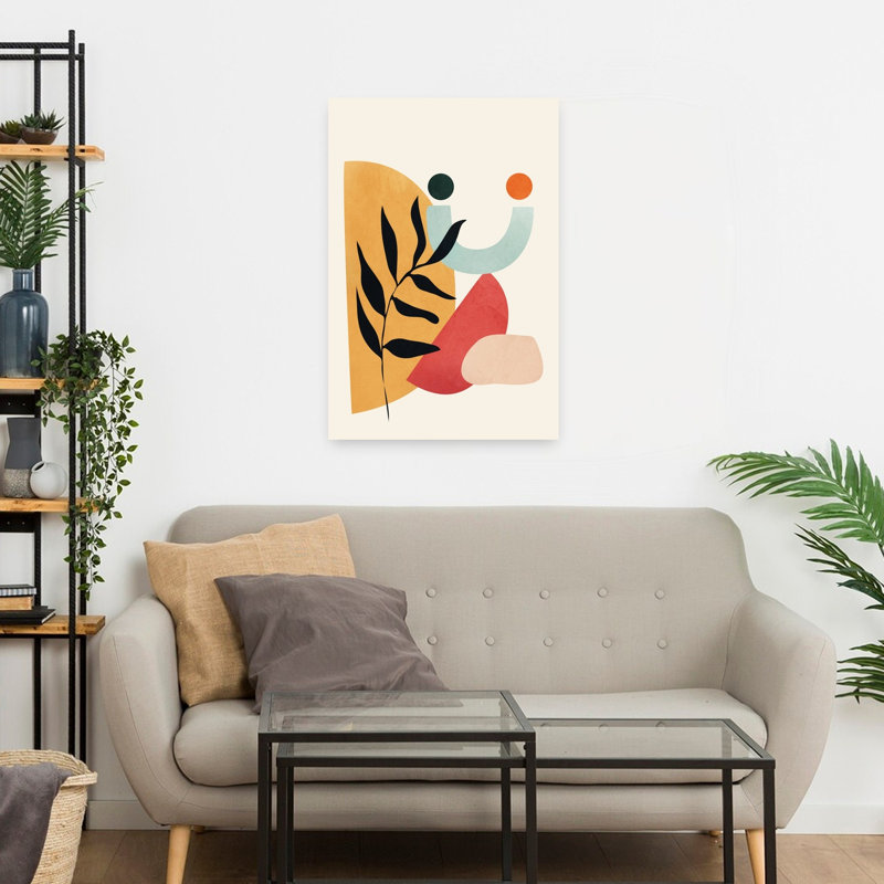 «Organic Abstract Forms Abstract Contemporary Geometric Nature Plant», art mural, H 24 po x l 16 po