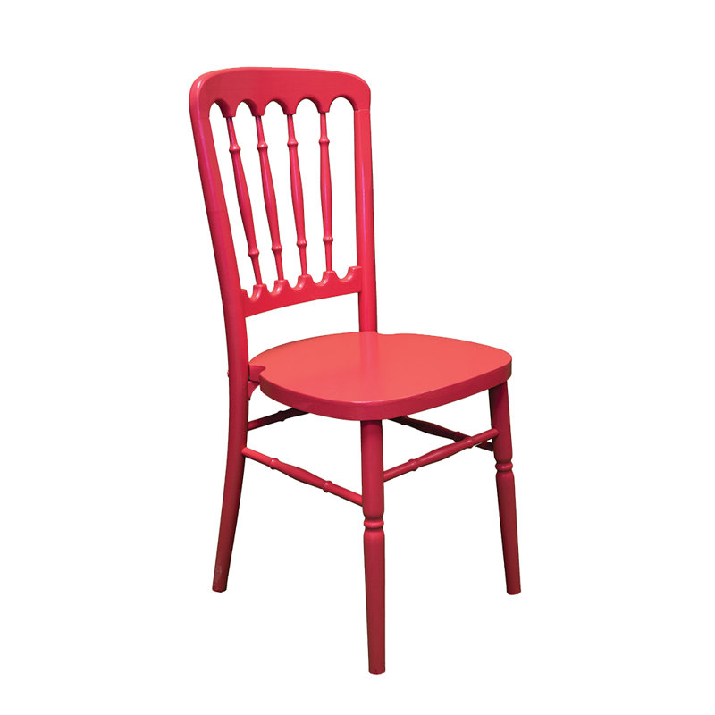 Babcock 43cm H Solid Wood Slat Back Stacking Side Chair, Red