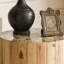 Table de bout ronde en bois massif, table d'appoint pour le salon