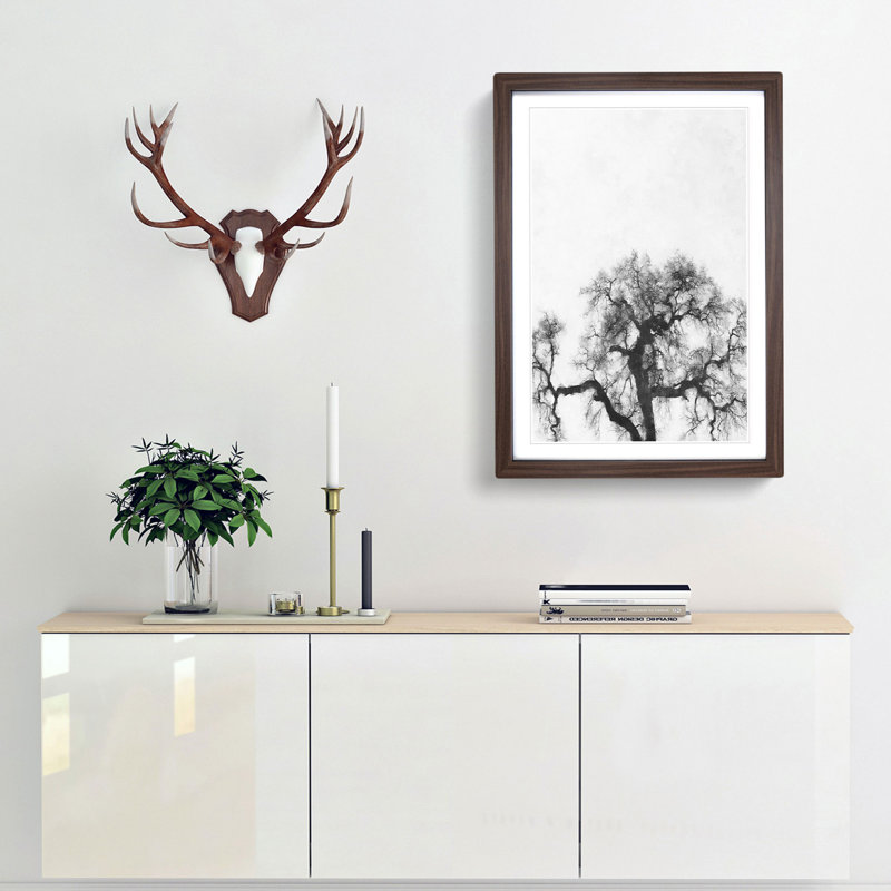 Old Oak Tree - Picture Frame Painting Print, Walnut Framed, 33cm H x 24cm W x 2cm D