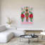 Festive Nutcracker Greetings Traditional Abstract Ivy Poinsettia Winter Landscape Wall Art Print-1015157390