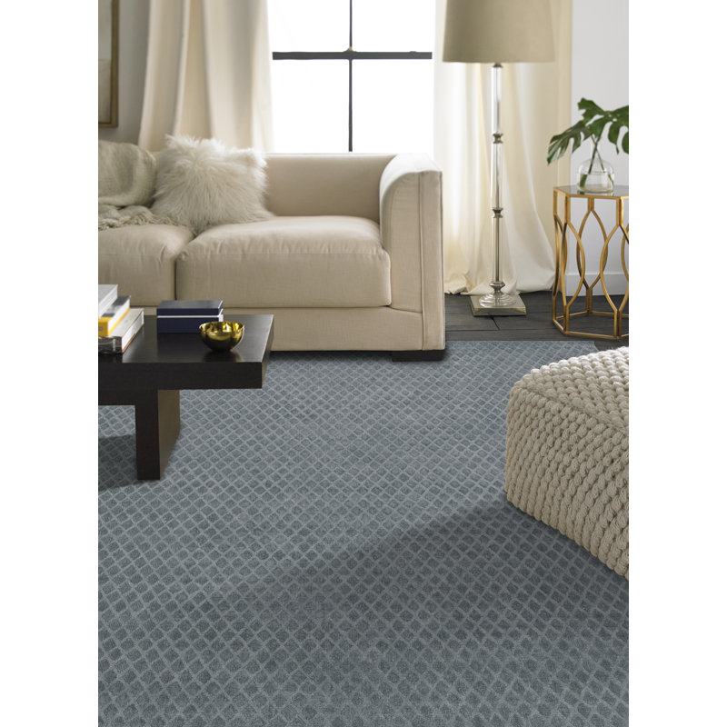 Wool Geometric Area Rug in Gray, 5' x 7'
