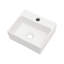 Lavabo de salle de bain mural rectangulaire en céramique 13,6 ", lavabo vasque flottant moderne avec trou de robinet simple pour petits espaces