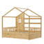 Lit de style maison basse avec rideaux, tiroirs de rangement et tablettes-131212918-131212921