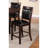 Dark Brown Counter Height Chair With Upholstered Seat, Back And Footrest, Wood Stools, Grace, Faux Leather Seat Back, Frame