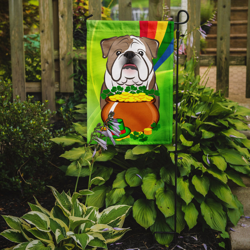 Drapeau de jardin Arella St. Patrick's, Bulldog (brun clair et blanc)