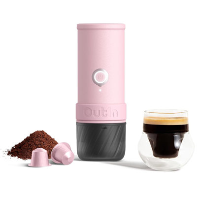 Outin Mino Portable Electric Espresso Machine, Mini Camping Coffee Maker For Travel, Pocket Sized Coffee Machine Self-heating, Ground Coffee & Ns Capsule Adapter For Adventure