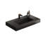 Lavabo en quartz d'ingénierie noir mat, esthétique moderne, sans bonde et robinet, profondeur de 29,21 po, largeur de 17,95 po, hauteur de 6,44 po, 41,83 lb, trop-plein pour une utilisation pratique dans la salle de bain