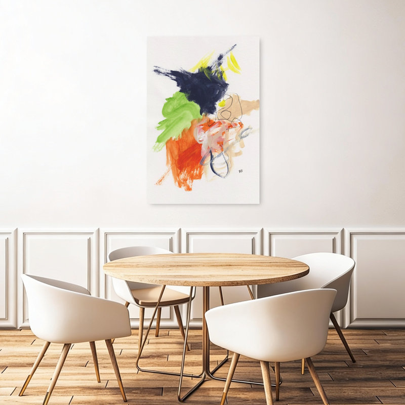 «Vibrant Abstract Gestures», art abstrait coloré et audacieux, 48" H x 32" W