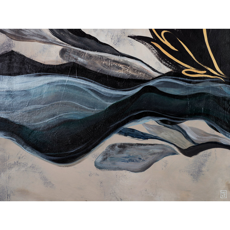 Black Lotus Print by Novi Lim, Wrapped Canvas, 24" H x 32" W