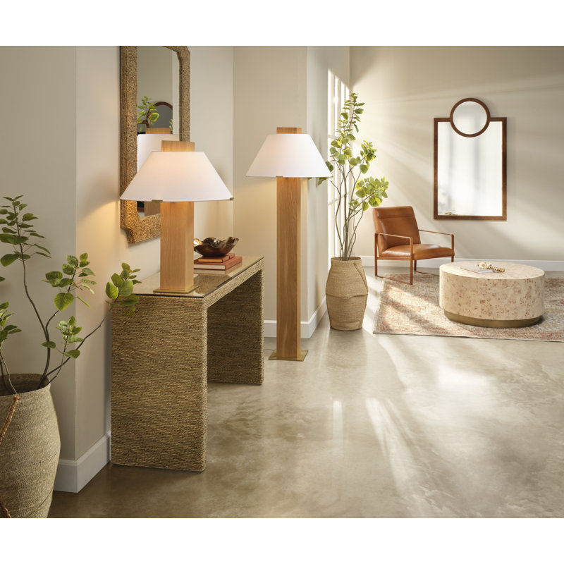 Craftsman Veneer Table Lamp, Natural Oak
