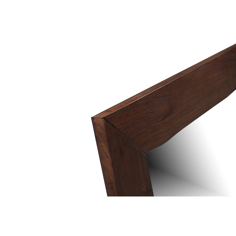 Live Edge Solid Wood Accent Mirror, Dark Walnut