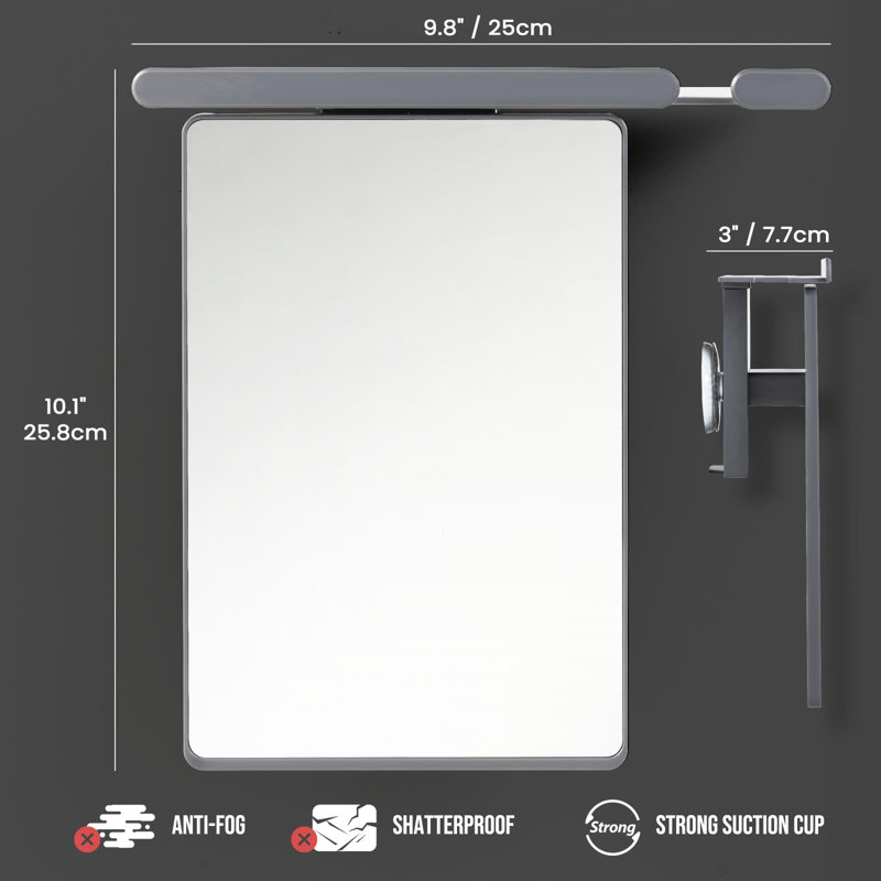 Shower Mirror Fogless for Shaving with Razor Holder