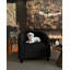 Fauteuil club d'appoint, fauteuil tonneau confortable et rembourré avec dossier en U et accoudoirs incurvés, pieds robustes, idéal pour le salon, la chambre ou le bureau, noir.-304719153