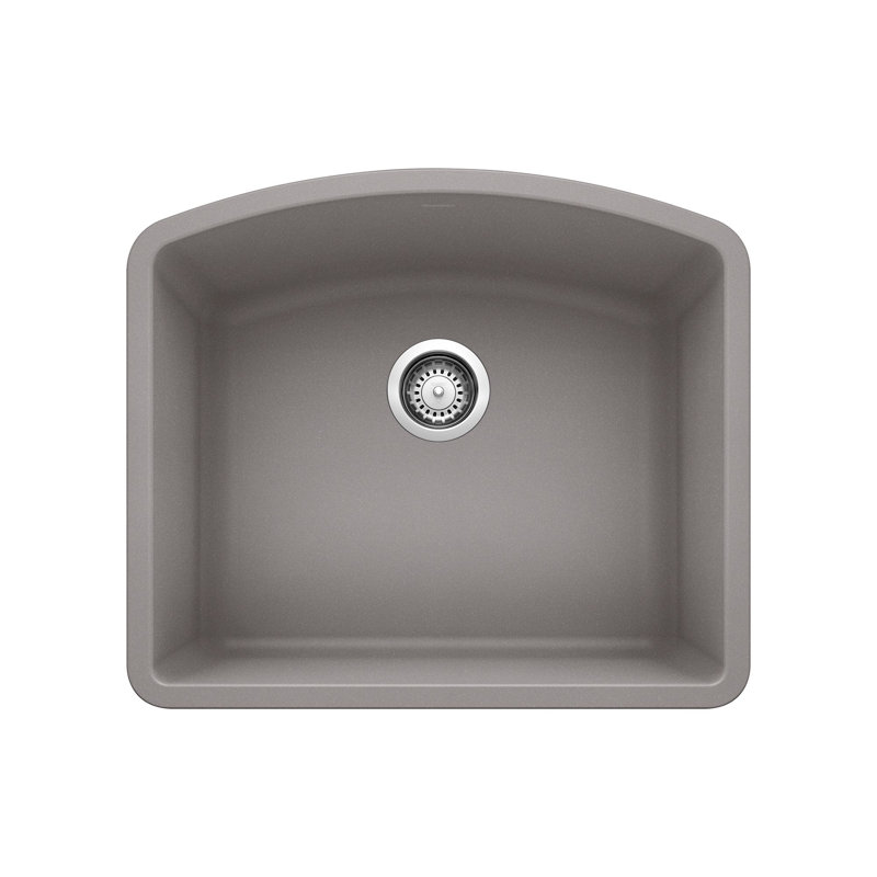 Diamond SILGRANIT 24" Single Bowl Undermount Kitchen Sink, Metallic Gray