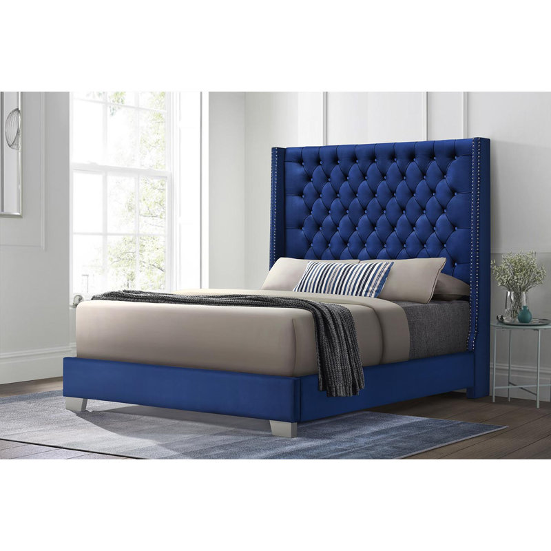 Evelynrose Upholstered Standard Bed, Blue, Queen