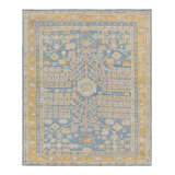 Rug & Kilim’S Khotan Samarkand Style Rug In Blue With Floral Medallions