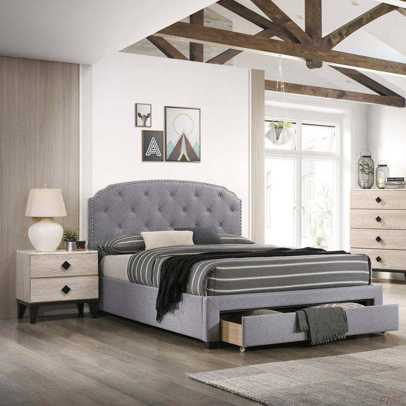 Tissu 1pc Bed W Bed, Gris clair, Lit simple