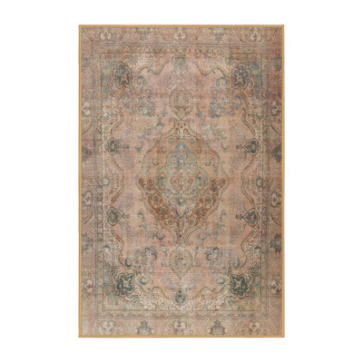 Tapis brun clair/vert/bleu Bornholm