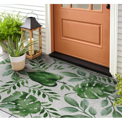 Non-Slip Floral Outdoor Doormat