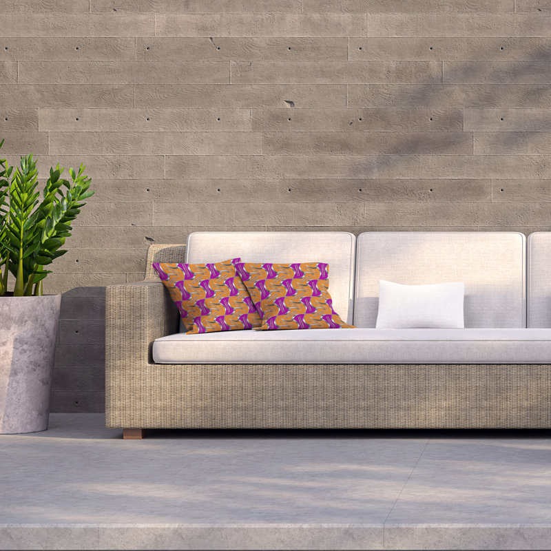 Indoor / Outdoor Geometric Square Throw Cushion, 45cm H x 45cm W x 7cm D