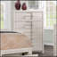 Commode 1 pièce style transitionnel à queue d'aronde anglaise à cinq tiroirs avec poignées courbées et finition blanche