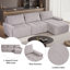 Canapé d'angle modulaire en lin gris en forme de L