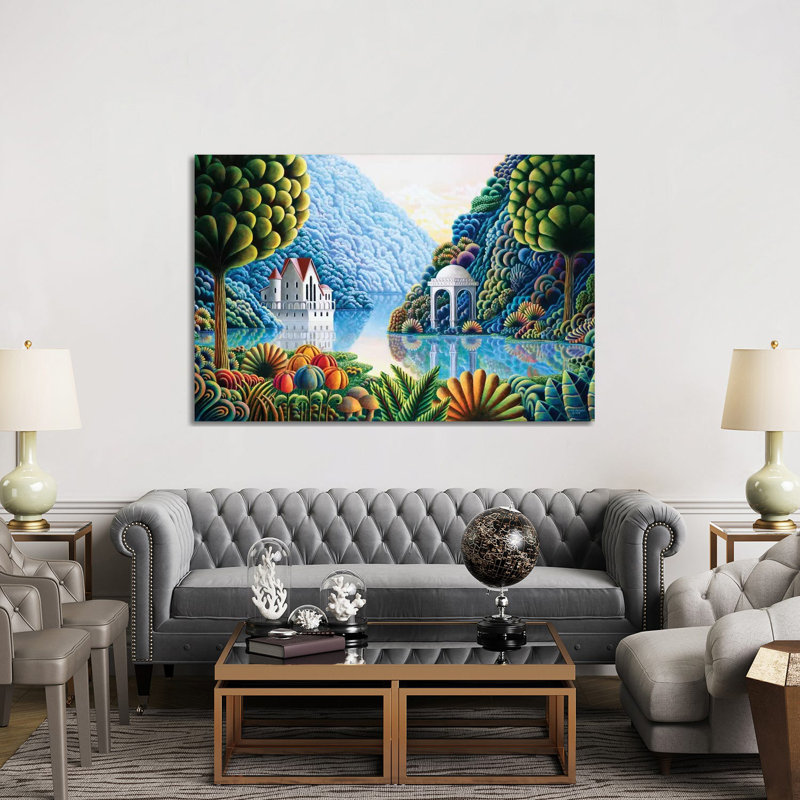 Teal Lake by Andy Russell - Wrapped Canvas Painting