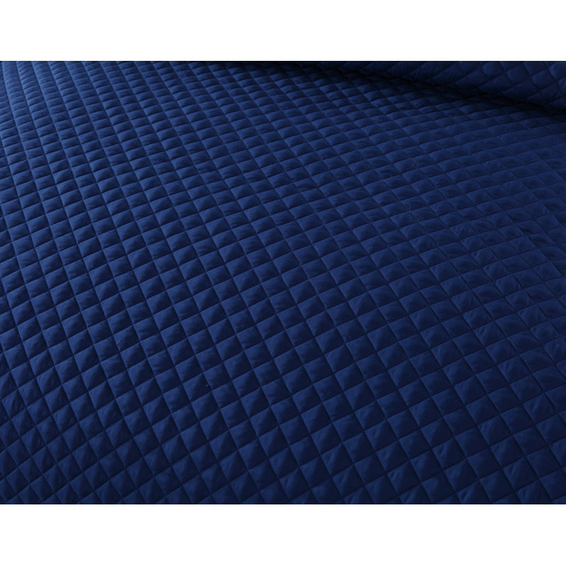 Traditional Polyester Geometric Shapes Quilt, Twin Quilt, Navy