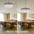 Black Modern Crystal Drum Tiered  Chandelier Light Fixture For Dining Room Kitchen