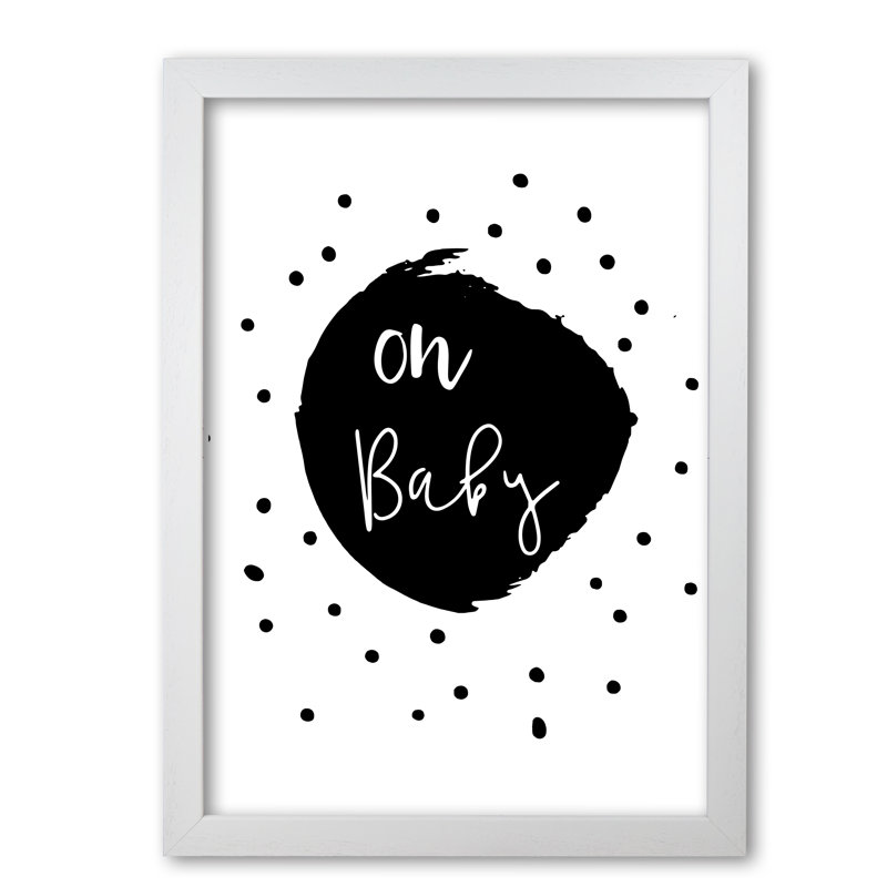 Oh Baby - Painting, White Grain Frame, 42 cm H x 30 cm W x 5 cm D