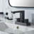 Black 2 Handle Centerset Bathroom Faucet,Matte Black 4 Inch Bathroom Sink Faucet Modern Vanity Faucets For Sink 3 Hole Lavatory Bath Faucet With Lead-Free Supply Hose And Pop Up Drain