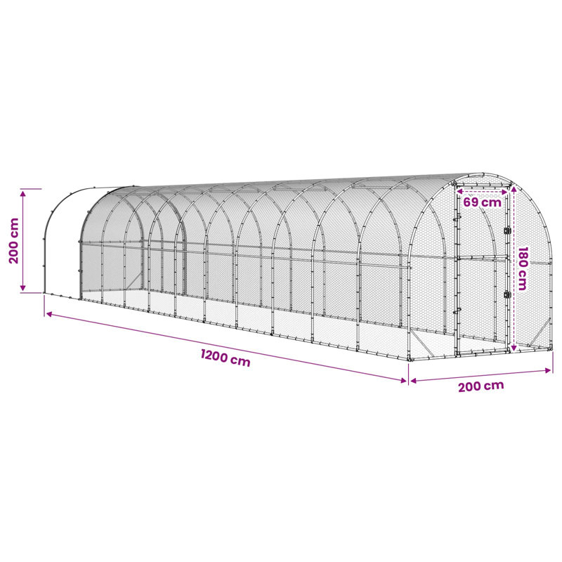 Chicken Coop, 200cm H x 200cm W x 600cm D