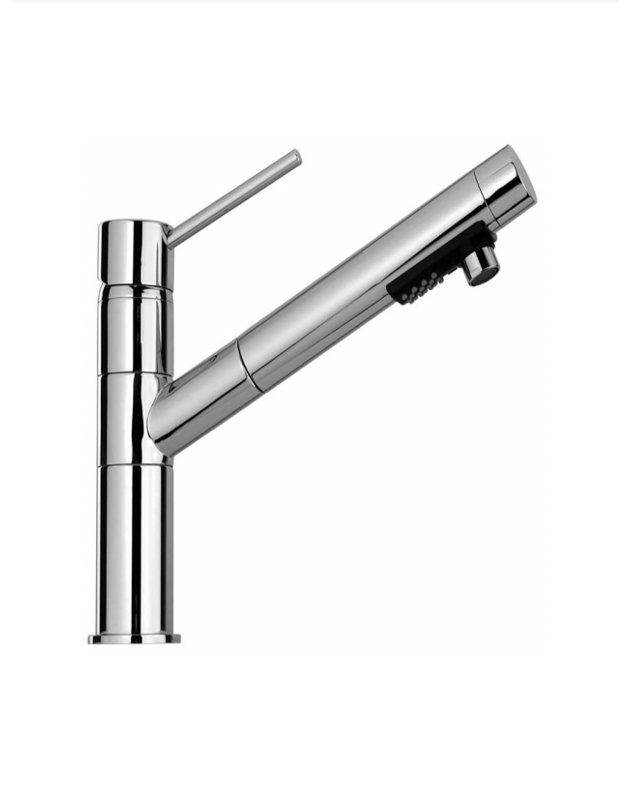 Cox Pull Out Single Lever Monobloc Tap, Brushed Nickel