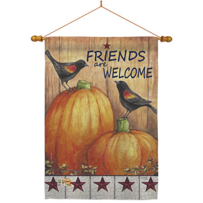 Ensemble de drapeaux en polyester 40 po x 28 po Welcome Friends Crows