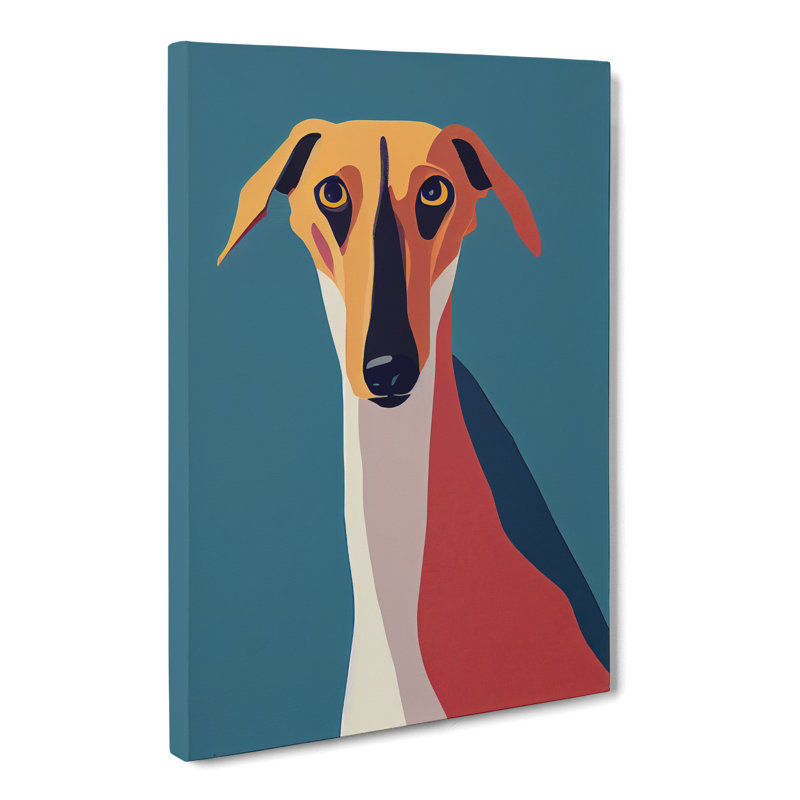 Greyhound Minimalistic - Wrapped Canvas, 76cm H x 50cm W x 3cm D