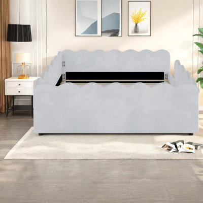 Lits modernes avec rangement, lit double rembourré en bois aggloméré pour la maison