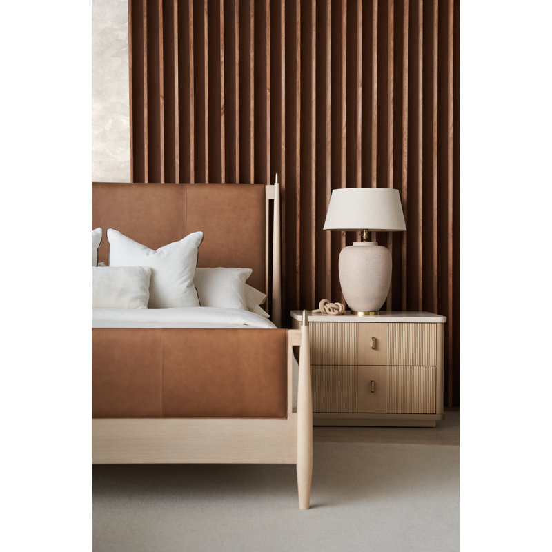 Rhythm 2 - Drawer Solid Wood Nightstand, Sun Drenched Oak