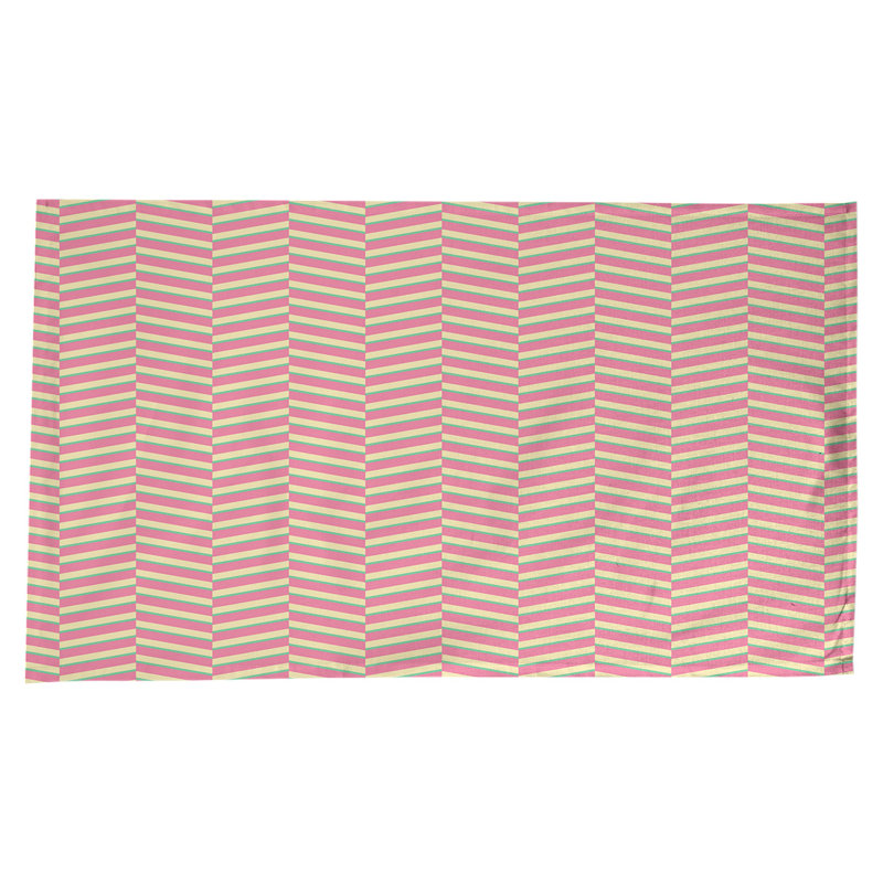 Fractured Stripes Tablecloth, Pink/Green/Yellow