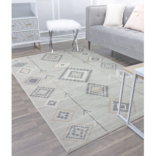 Bodrum Tribal Native Fog Area Rug
