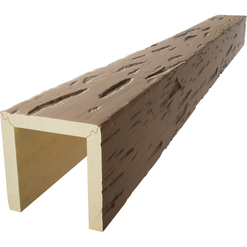 Poutre de plafond 3 côtés Pecky Cypress Endurathane, H 6 po x l 6 po, Gruau, L 8 pi