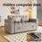 65" Convertible Sofa Bed With Usb & Storage-1619495574