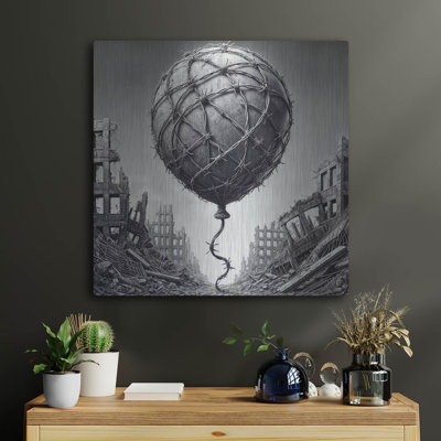  «Concrete Balloon» par Rey Klimt, art mural en métal