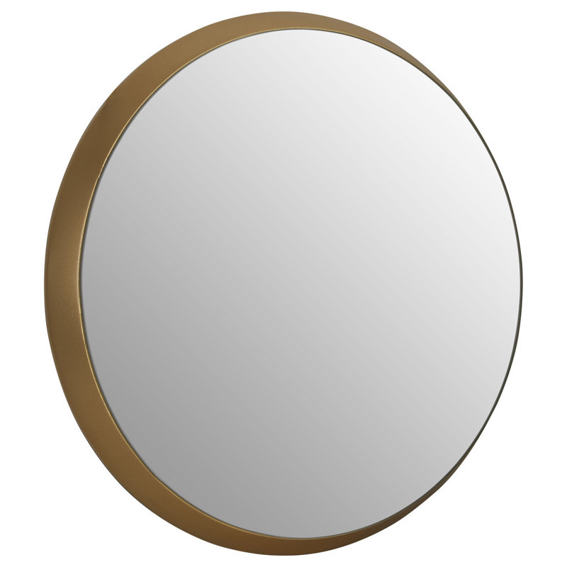 Carleen Metal Flat Wall Mirror, 44cm H x 44cm W, Gold