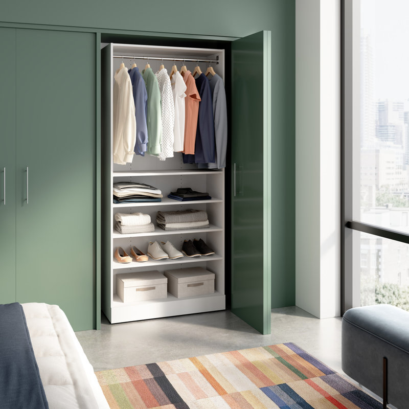 Florence 36W X 16D Modular Reach-In Or Walk-In Closet System Tower With Shelves