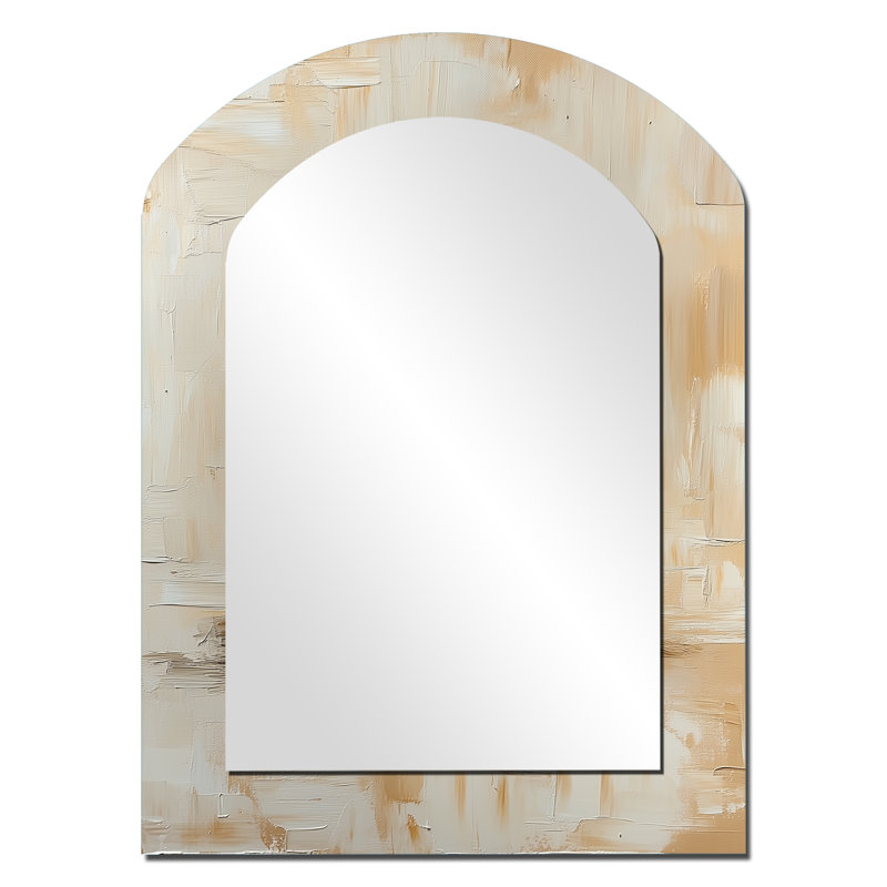 Volleyball Vibes - Volleyball Arch Mirror, miroir mural décoratif asymétrique blanc, impression d'art en métal, 34 po x 25 po