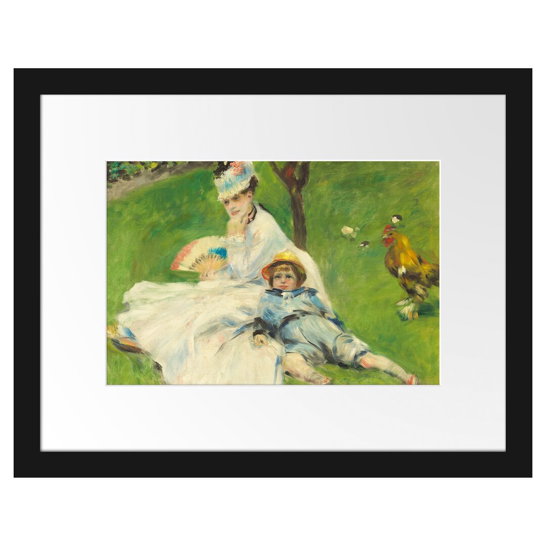 Gerahmter Kunstdruck Madame Monet with Her Son von Claude Monet