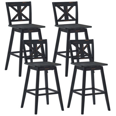 Luvine Swivel Solid Wood Counter Stool