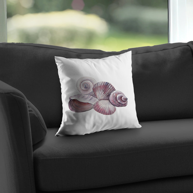 Seaside shells - Marine Coastal poly twill throw pillow insert